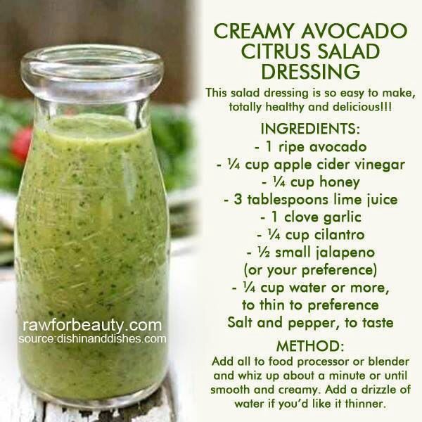 Creamy Avocado Citrus Salad Dressing